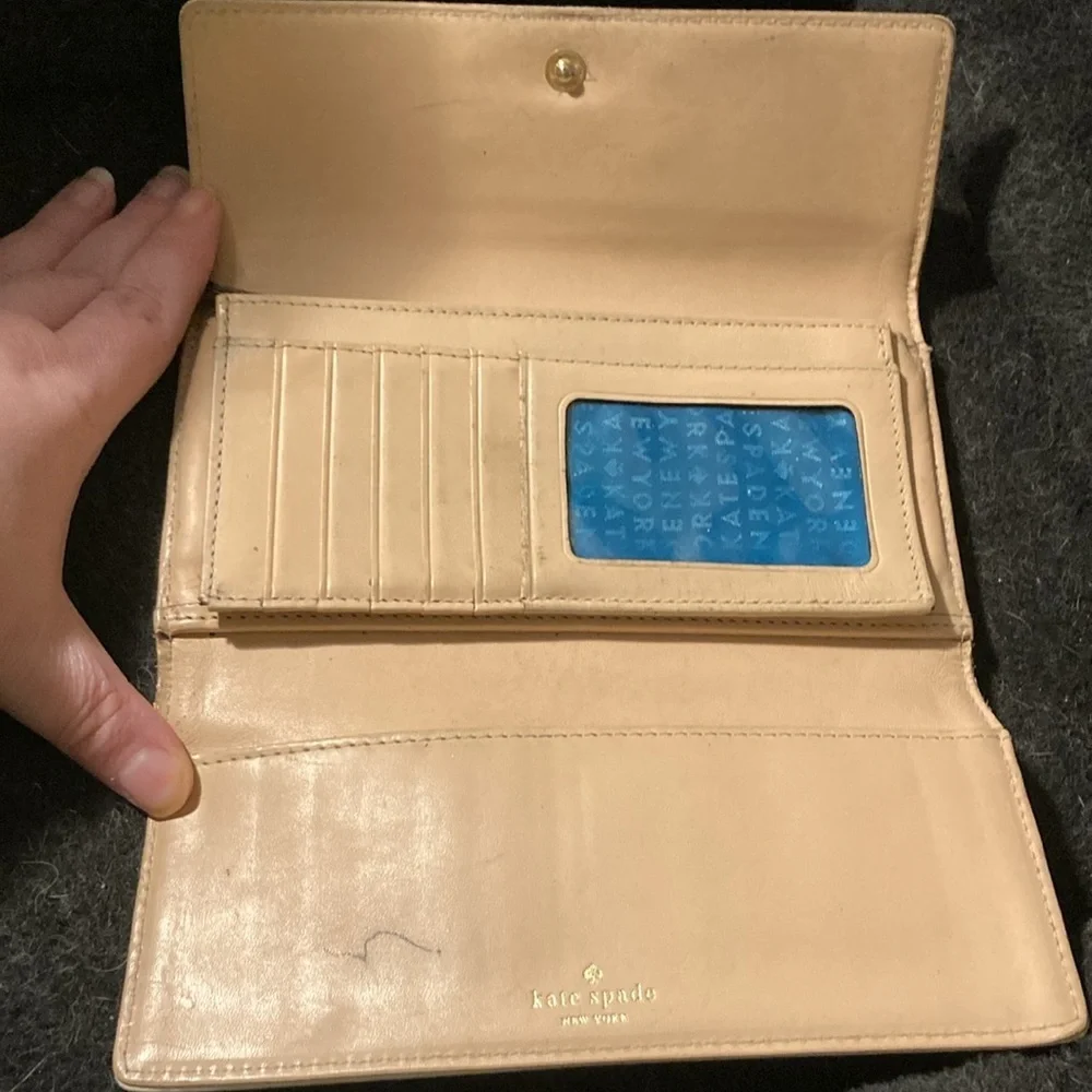 Black and white stripe Kate Spade trifold wallet